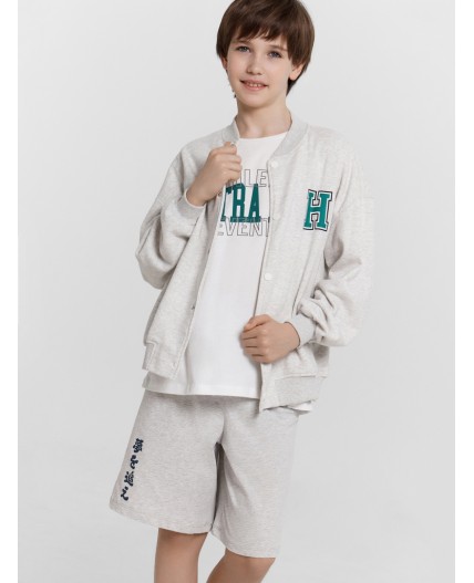 Шорты серый меланж 4306-А +печать2