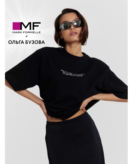 Футболка черный +печать