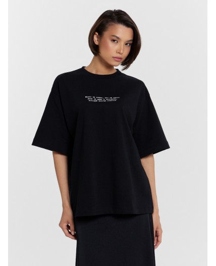 Футболка черный +печать