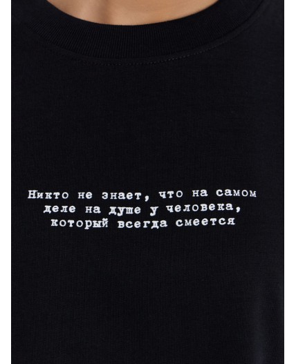 Футболка черный +печать