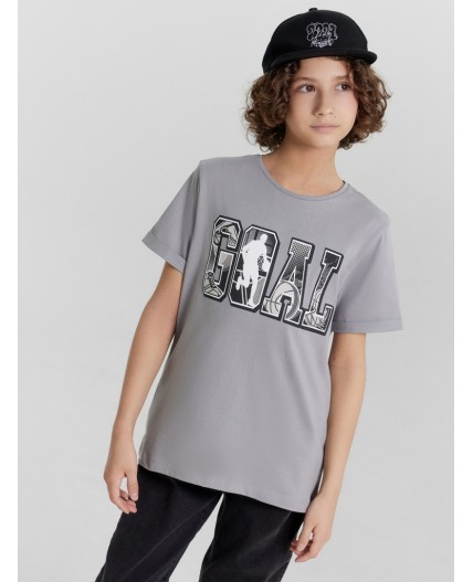 Футболка серый +печать3