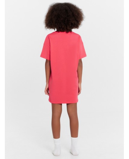 Сорочка розово -красный +печать