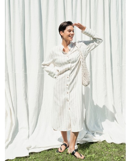 Платье полоска на св.молочном