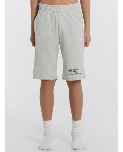 Шорты серый меланж 4306-А +печать