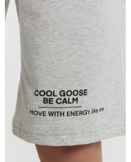 Шорты серый меланж 4306-А +печать