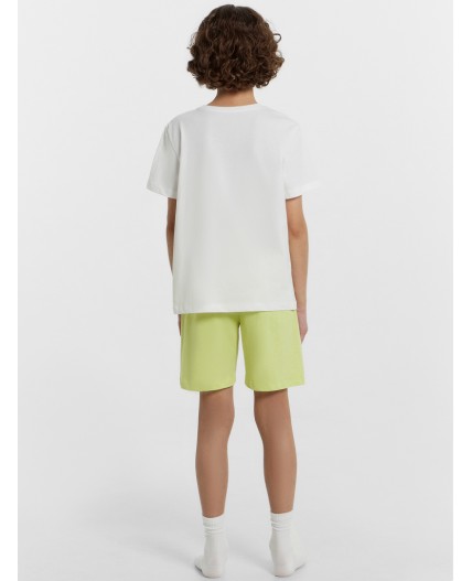 Пижама белый +нежно -салатовый +печать