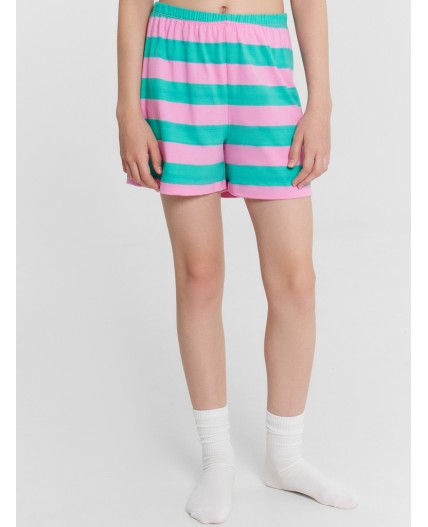 Комплект розовая полоска на бирюзе +печать