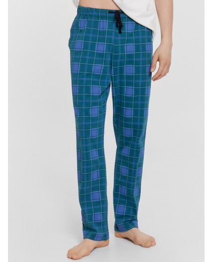 Брюки клетка на т.зеленом