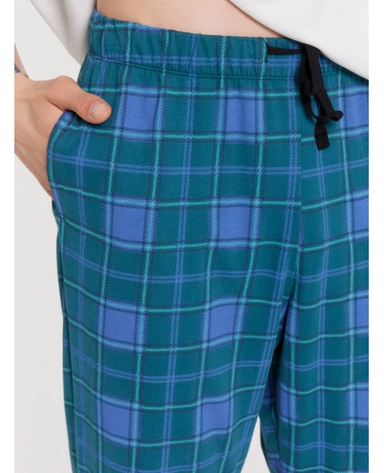 Брюки клетка на т.зеленом