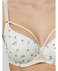 Бюстгальтер цветочки на молочном