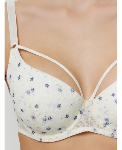 Бюстгальтер цветочки на молочном