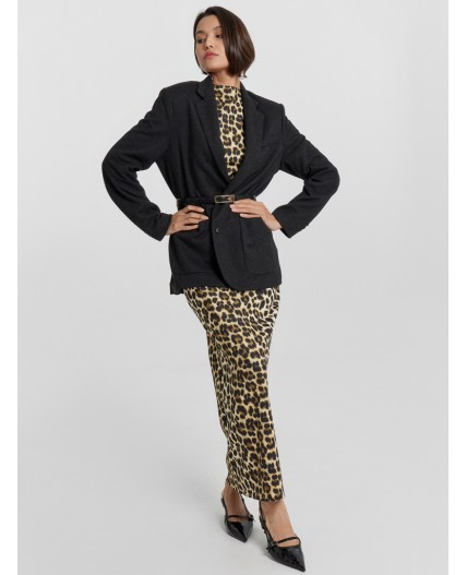 Платье бежевый леопард