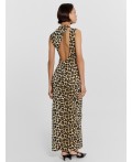 Платье бежевый леопард
