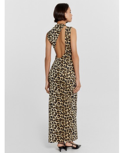 Платье бежевый леопард