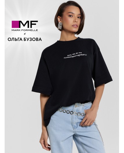 Футболка черный +печать1