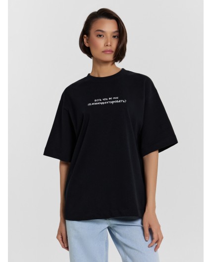 Футболка черный +печать1