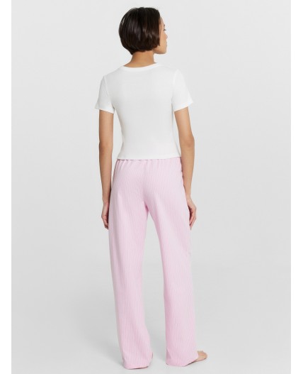 Комплект белый +бело -розовая полоска