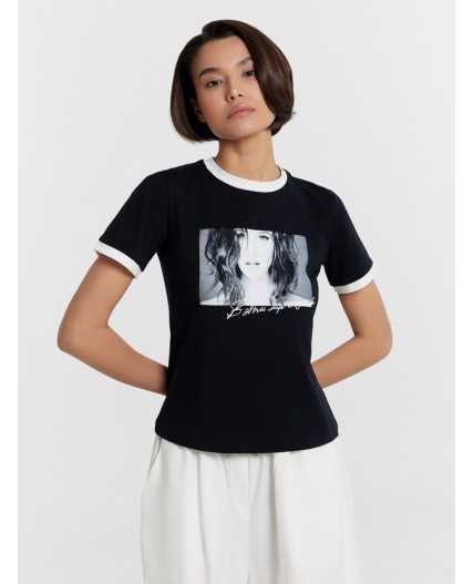 Футболка черный +печать