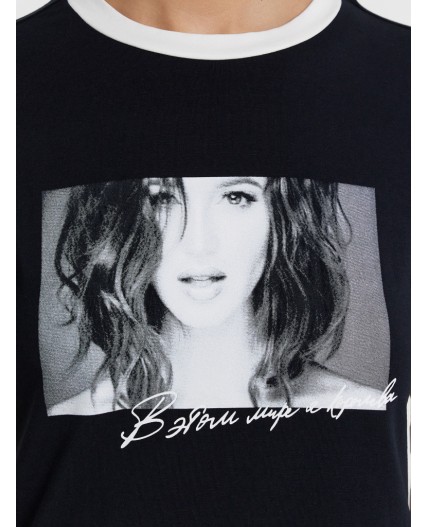 Футболка черный +печать