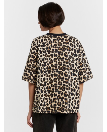 Футболка бежевый леопард