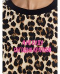 Футболка бежевый леопард