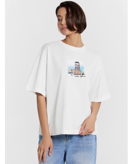 Футболка белый +печать10