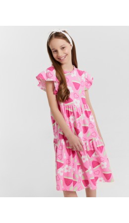 Платье фрукты на розовом саше