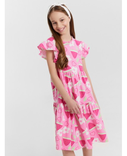 Платье фрукты на розовом саше