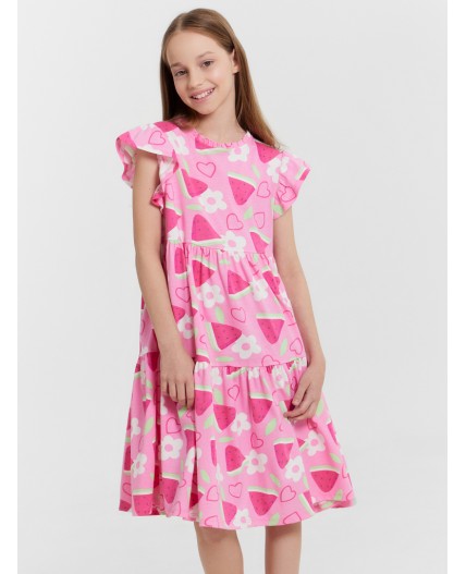 Платье фрукты на розовом саше