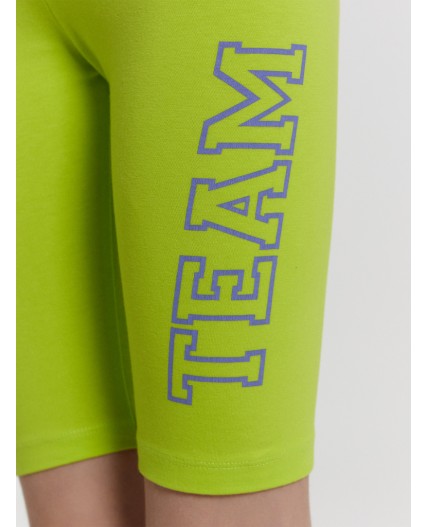 Шорты зеленый лайм +лиловый вереск +печать