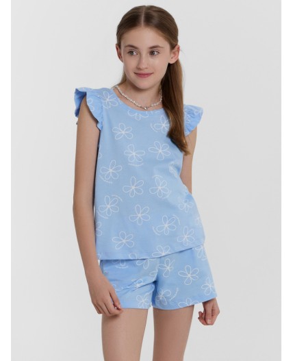 Комплект цветы на голубом