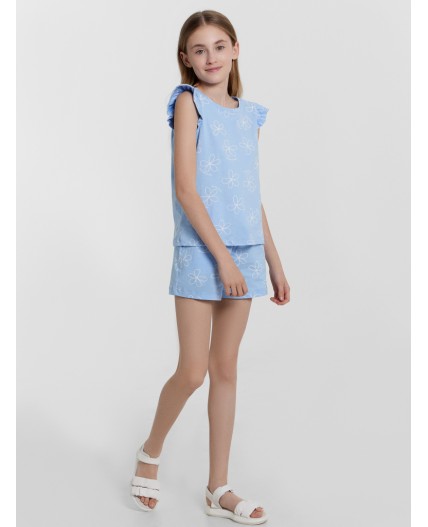 Комплект цветы на голубом