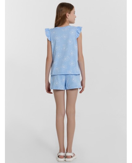 Комплект цветы на голубом