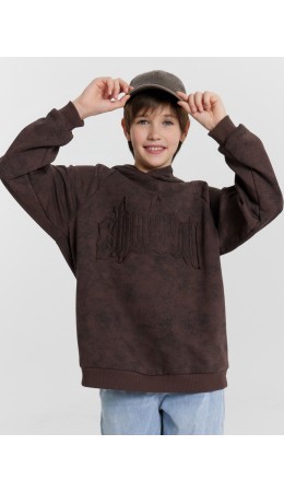 Худи коричневый acid wash