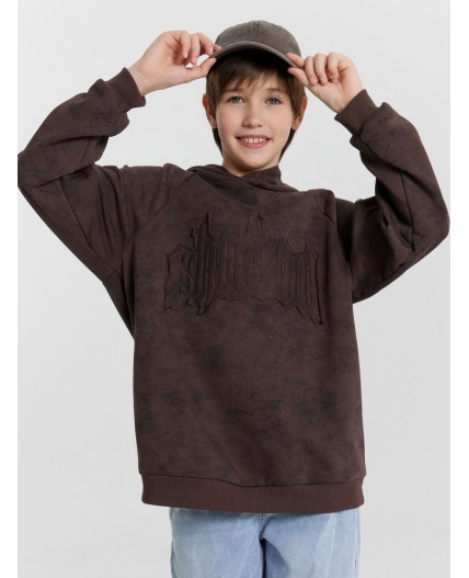 Худи коричневый acid wash