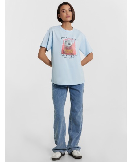 Футболка голубое небо +печать1