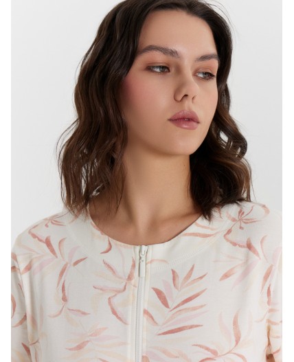 Халат цветы на св.молочном