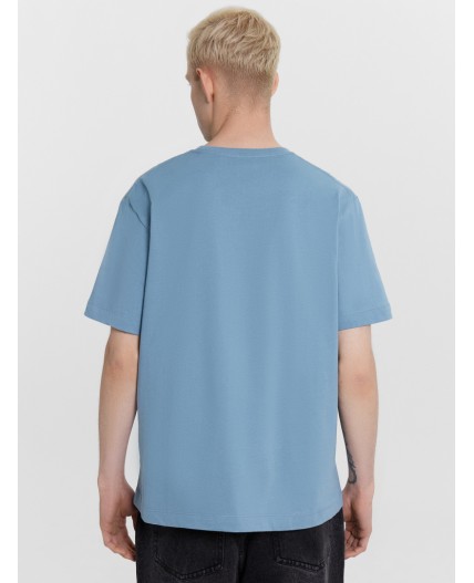 Футболка серо-голубой +печать2