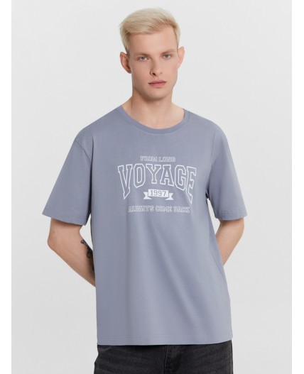 Футболка сизый +печать1