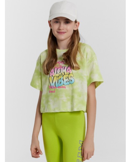 Футболка пятна на лайме