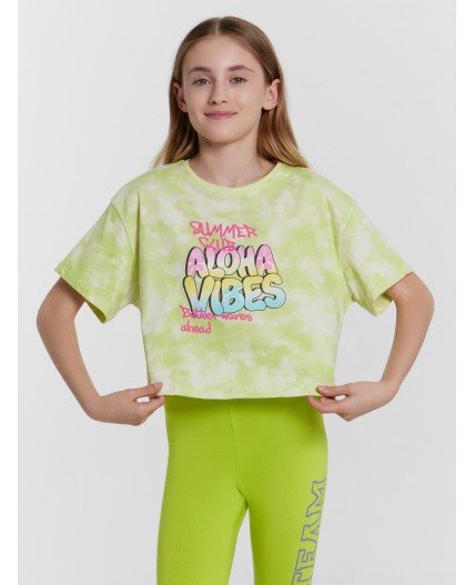 Футболка пятна на лайме