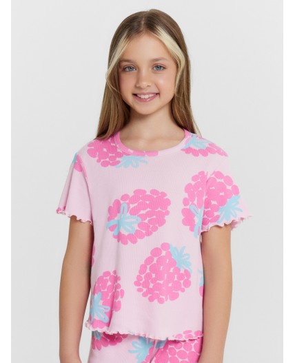 Комплект розовые клубники на св.розовом