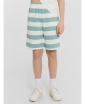 Шорты шалфейно -молочная полоска