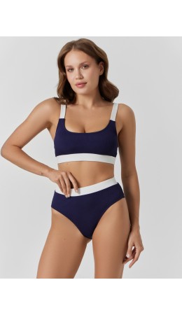 Купальник т.синий +белый