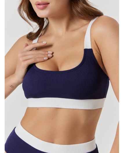 Купальник т.синий +белый