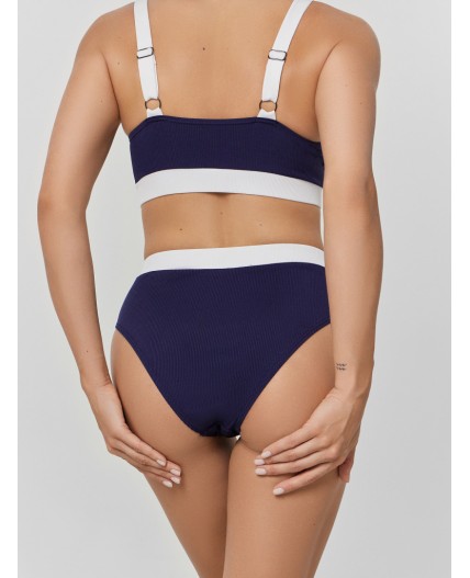 Купальник т.синий +белый