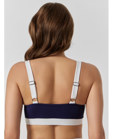 Купальник т.синий +белый