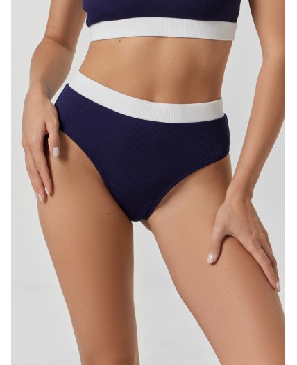 Купальник т.синий +белый