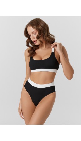 Купальник черный +белый