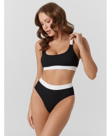 Купальник черный +белый